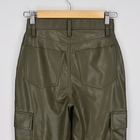 Abercrombie Vegan Leather Curve Love High Rise 90s Relaxed Cargo Pant 24S NWT - Picture 5 of 6